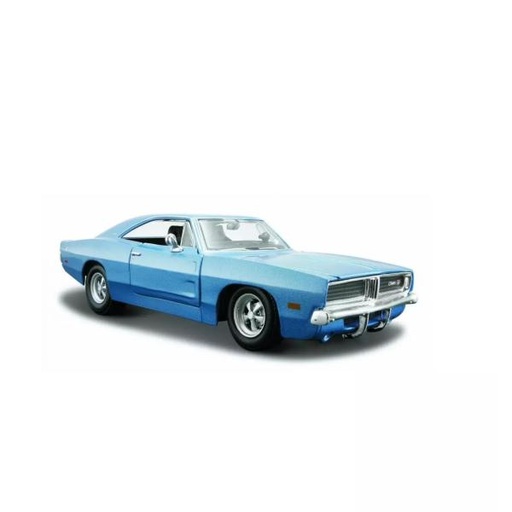 [MB31256A] Carro Escala 1:25 1969 Dodge Charger Azul Metálico 3a+