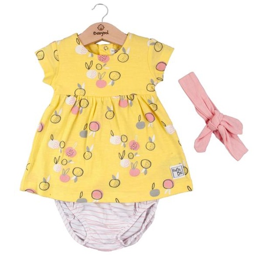 [BBL1308929M] Vestido + Braga + Cinta  de Naranjas C/ Amarillo 9m (615762)