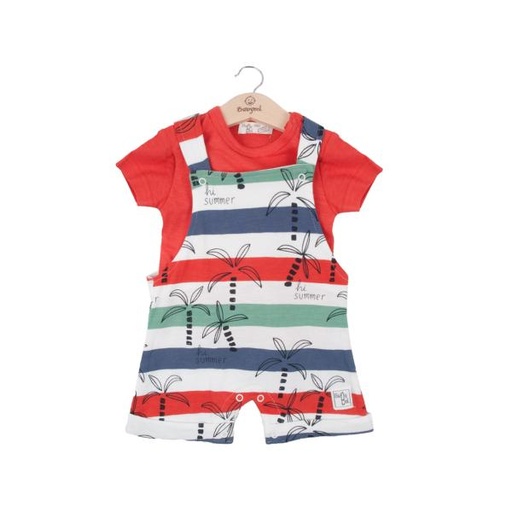 [BBL1309126M] Conjunto de 2 Piezas Overol C/ Camiseta 6m (616622)