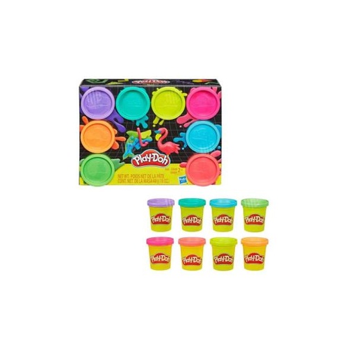 [HBE5044] Play-Doh - Plasticina Neón y Arcoirís Set/8 Surt/2 2a+