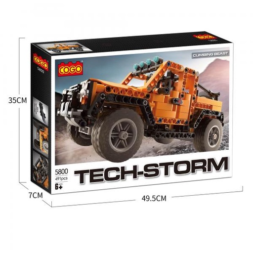 [CO5800] Carro Amarillo Armable Tech-Storm 491pzs 6a+
