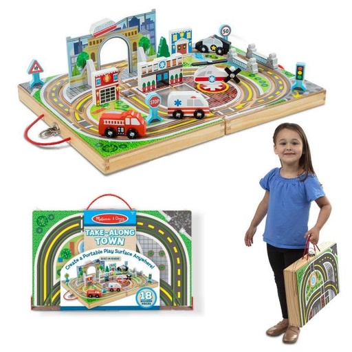 [MD40141] Juego de Madera Ciudad para Llevar 18pzs 3a+