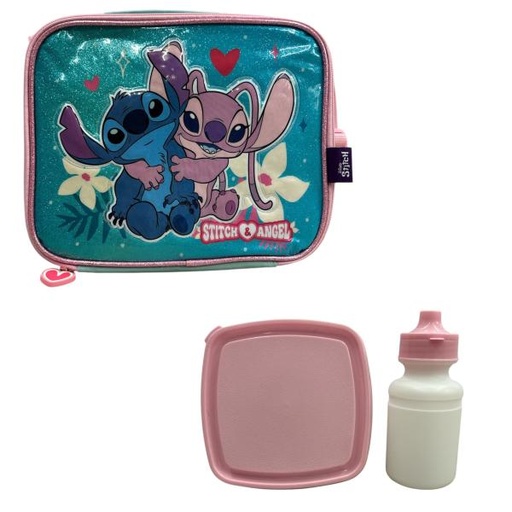 [CV7109] Lonchera con Taza y Botella Disney Stitch & Angel (STILA354)