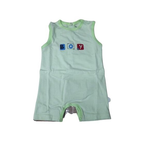 [BBL1908012M] Mameluco Corto sin Mangas Verde Pistacho Caja de Regalo 12m