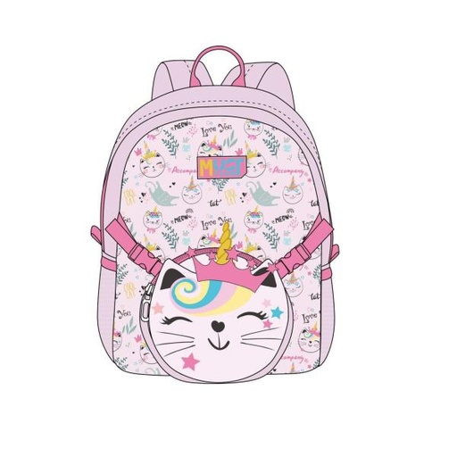 [DK586346] Salveque Pequeño con Bolsito de Mano Figura de Gatito 3a+