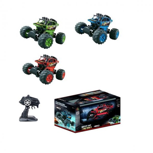 [WW1137WA] Carro R/C 4WD Tierra y Agua Surt/2 Verde-Rojo 6a+(432269)