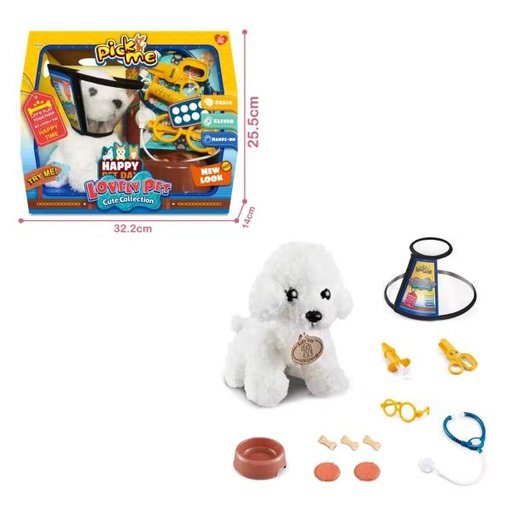 [WW9032] Perro de Peluche con Accesorios blanco 3a+ (452946)