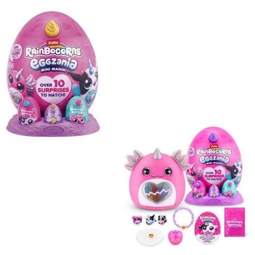 [ZU9296] Rainbocorns Eggzania con Peluche y Sorpresas Surt/3 3a+