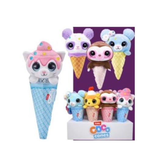 [ZU9638] Peluches Coco Surprise Conos Display/12  Surt/6 3a+