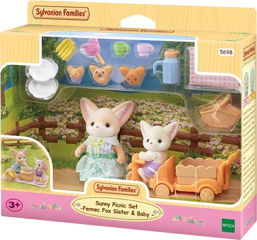 [EH05698] Familias Sylvanian Juego de Picnic Fennec Fox Hermana y Bebé 3a+