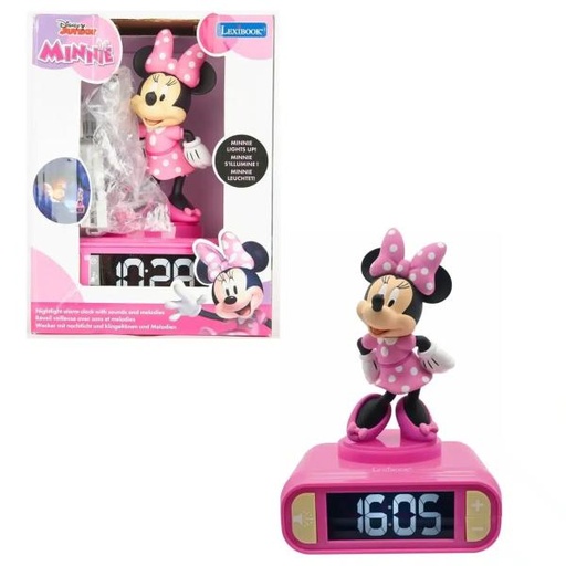 [LX10131] Reloj Despertador con Luz Nocturna y Sonido Disney Junior Minnie