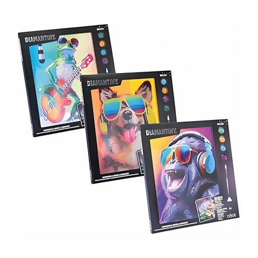 [NC96575] Cuadro de Tela para Pintar con Cristales Plastios 3D  Surt/3 8a+ (96571-72-73)