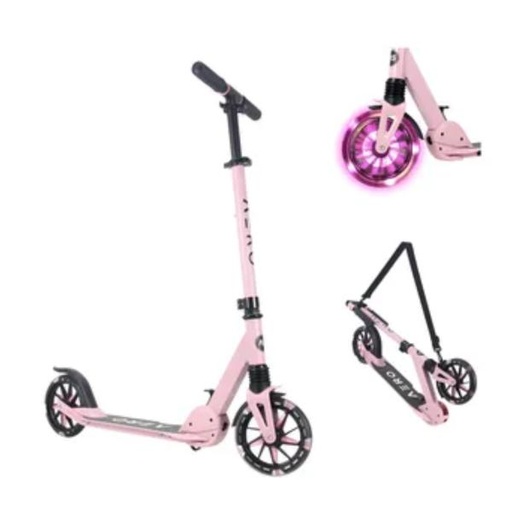 [ZEA5P] Scooter Ajustable 3 Posiciones con Luz Rosado 6-12a+ 70kg Max
