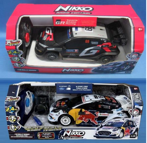 [NK10660] Carro Control Remoto Toyota Gazoo Racing y Fordcon Accesorios Surt/2 6a+ Esc 1:16