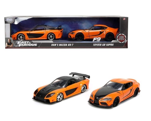 [JA32910] Carros Fast & Furious Set/2 Han´s Masda RX-7 & Toyota GR Supra 1:32 8A+