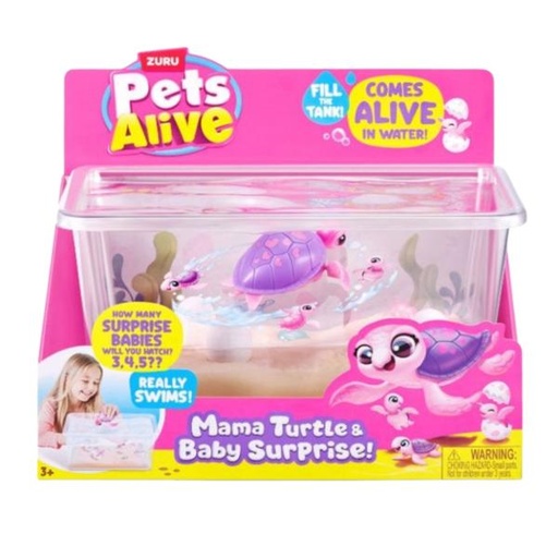 [ZU9560] Pets Alive Tortuga Mamá Bebé Sorpresa 3a+