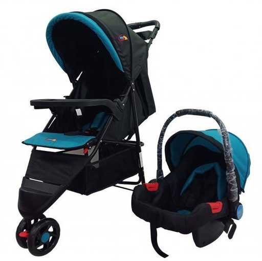 [FDAH253BV] Coche 3 Ruedas Verde C/ Negro c/Portabebé 14Kg Máx(459389)