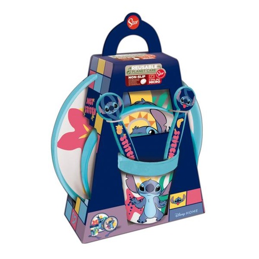[SR75081] Set de Vajilla Antideslizante 5 Pzs Disney Stitch