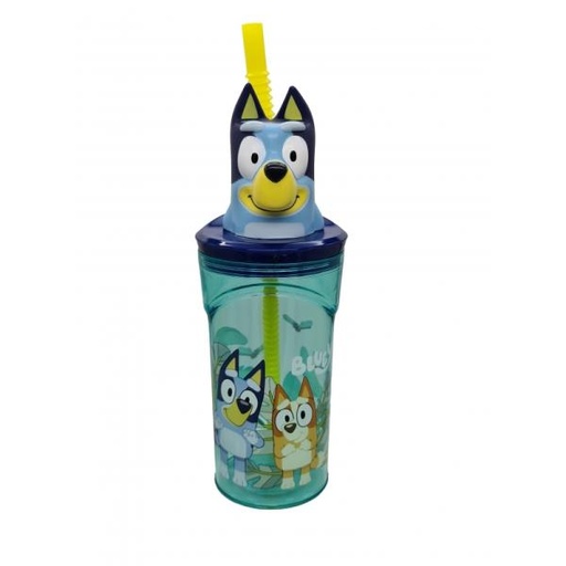 [SR50666] Vaso con Tapa 3D Pajilla de Bluey 360ml