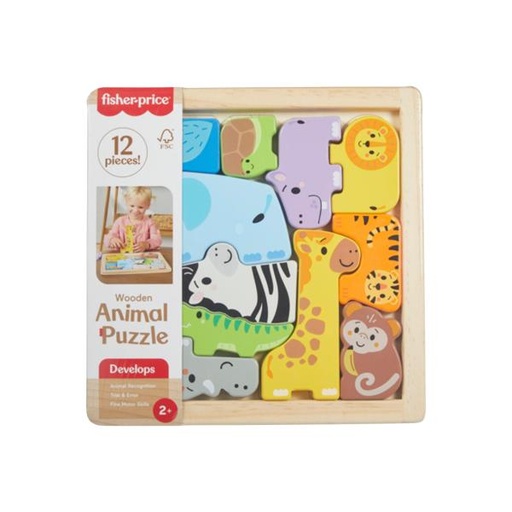 [MTJFG10] Fisher-Price Rompecabezas Amigos Animalitos de la Selva de Madera Displ/7 2a+