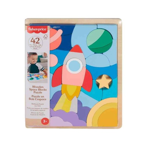 [MTHXY42] Fisher-Price Rompecabezas del Espacio de Madera 3a+