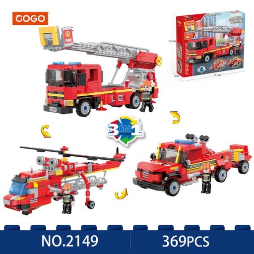 [CO2149] Camion de Bomberos 3en1 369pzs 6a+