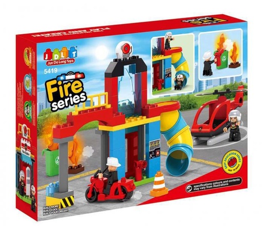 [WW5419] Bloques Estación de Bomberos Helicóptero y Moto 50pzs 3a+ (440394)