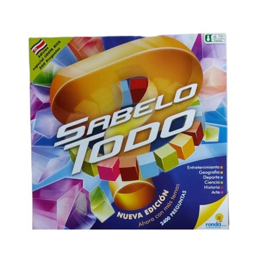 [RN50462] Juego de  Mesa Familiar Sabelotodo Costa Rica Edición  Especial 12a+