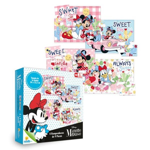 [RN12242] Rompecabezas Mickey Mouse Set/4 9pzs 5a+