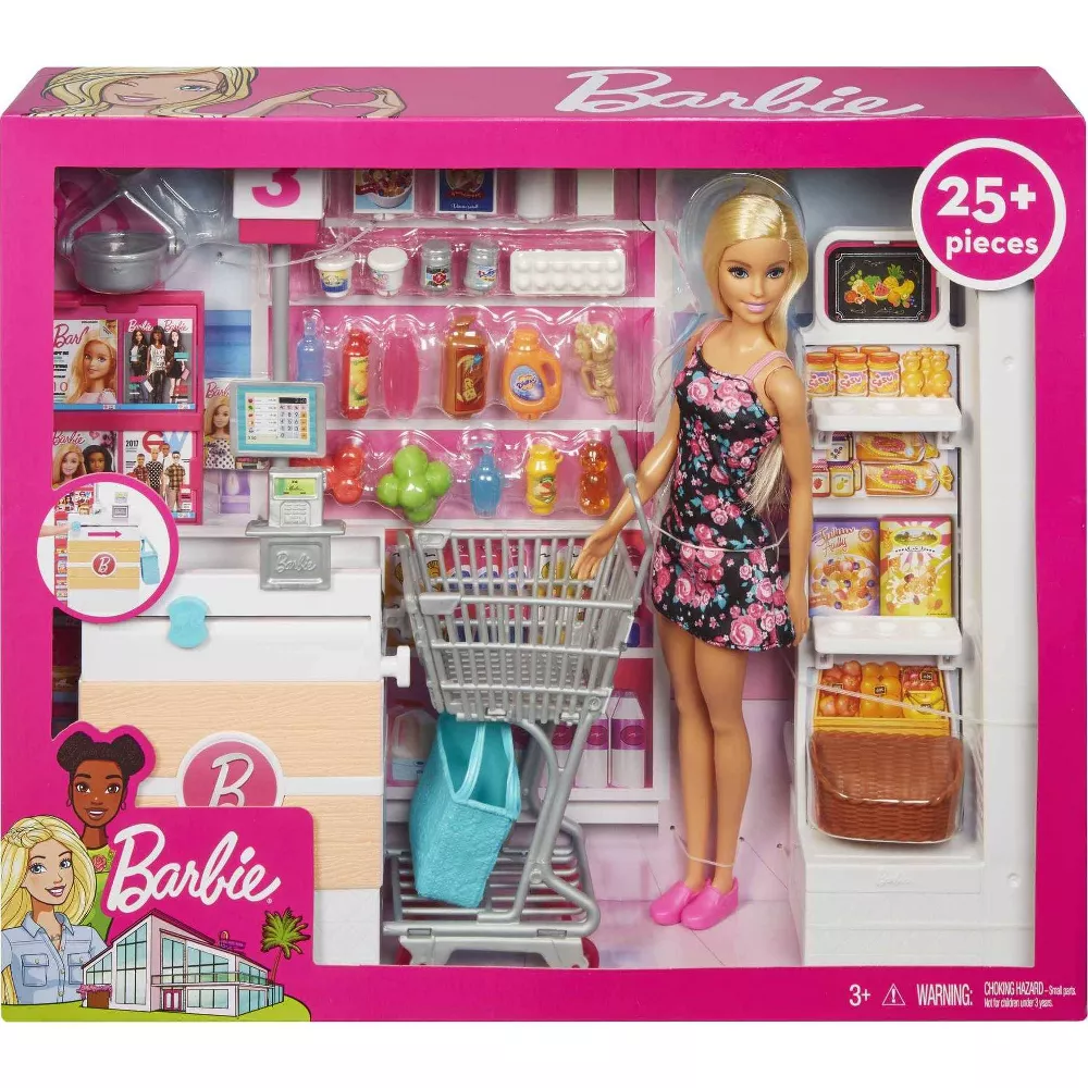 [MTFRP01] Muñeca Barbie Súper Mercado 25pzs 3a+